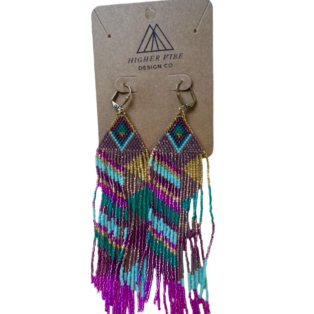 Higher Vibe Design NWT boho Multicolor Beaded Earrings